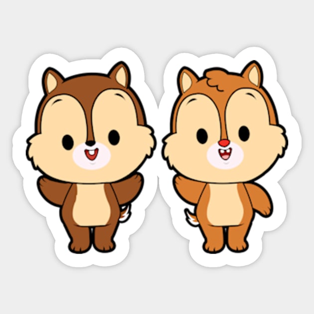 Chip and Dale Sticker by liora natalia